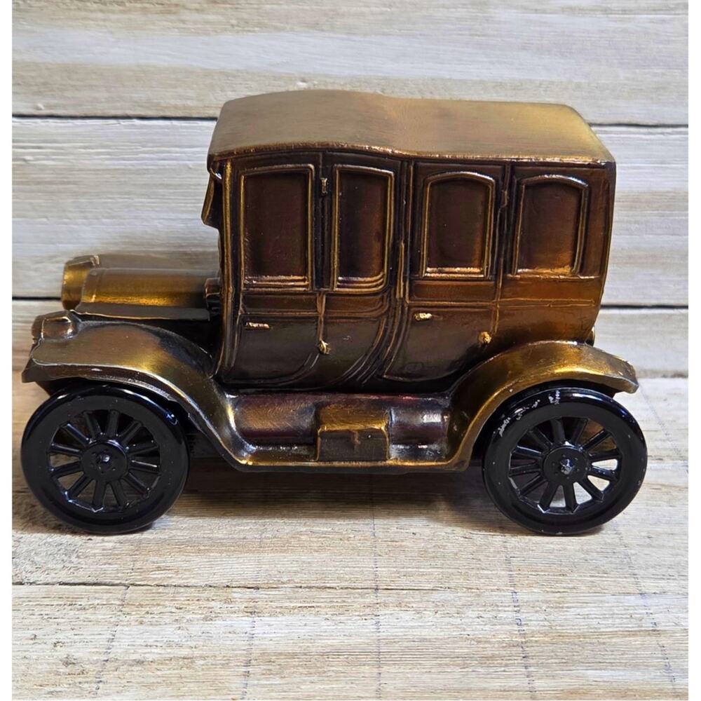 Banthrico 1912 Touring Car Coin Bank Cast Metal Vintage Chicago Bronze Finish